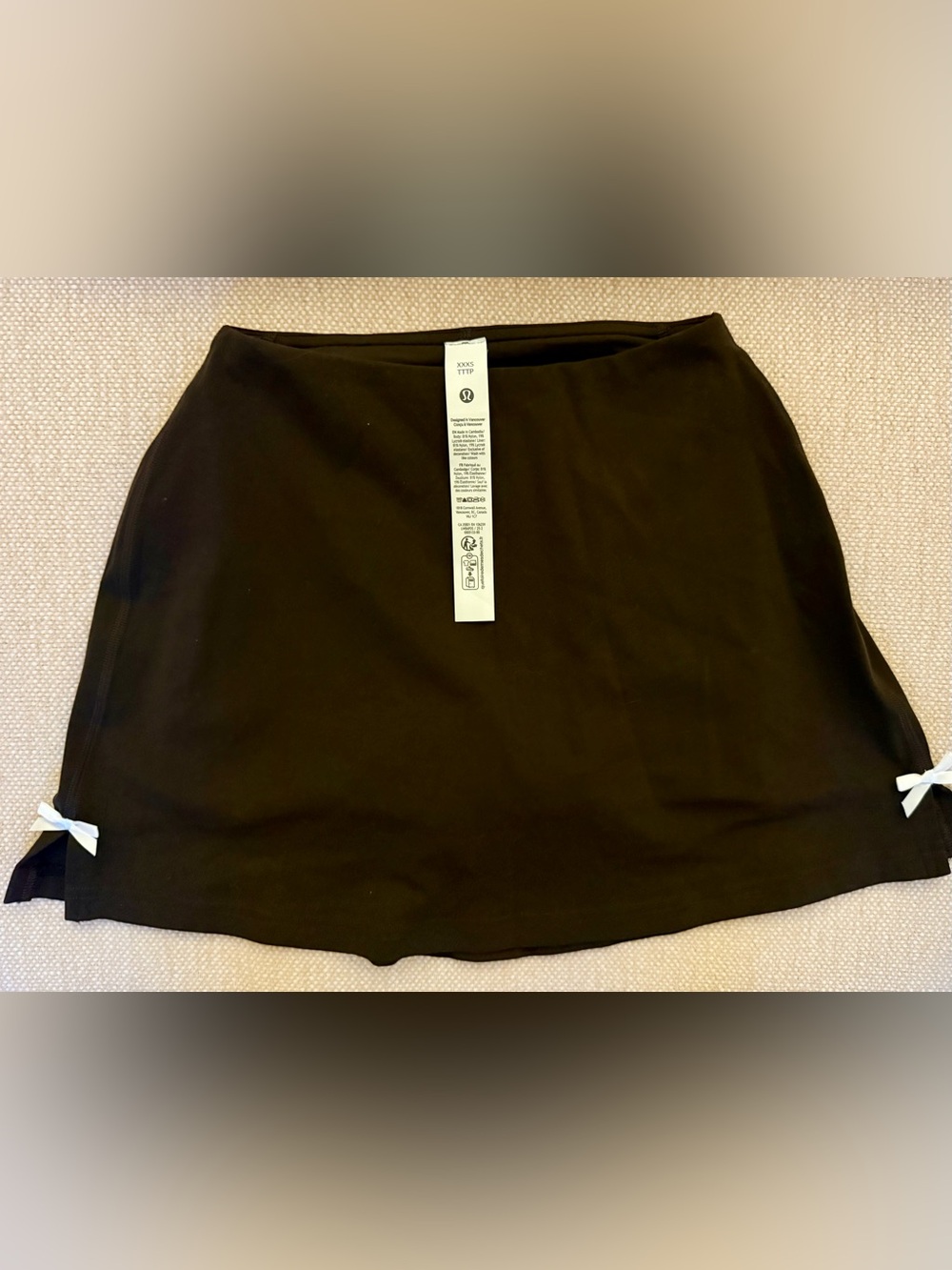 lululemon Dark Brown Skort with bow detail